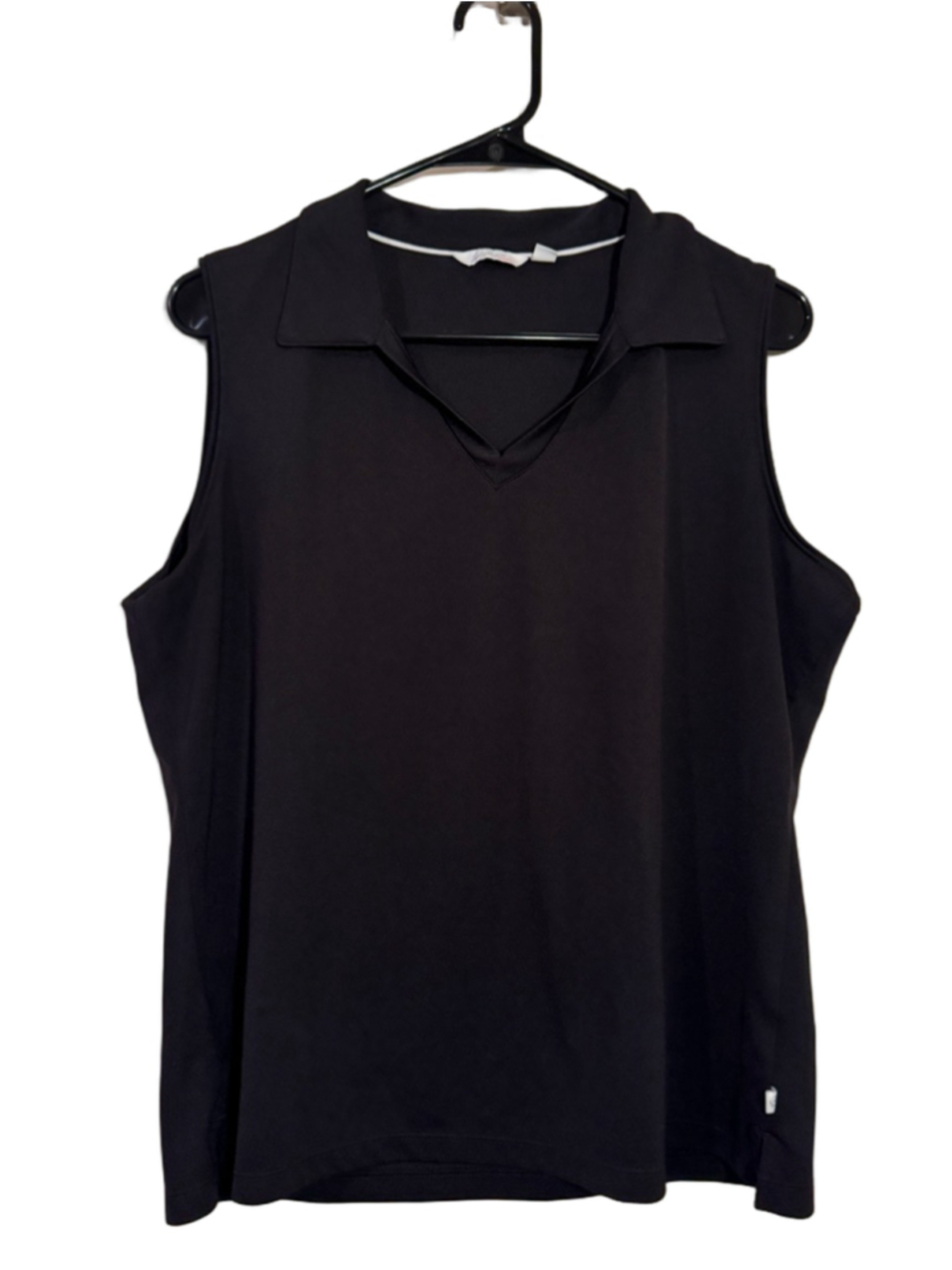 Lady Hagen Black Sleeveless Polo Tank Top XL